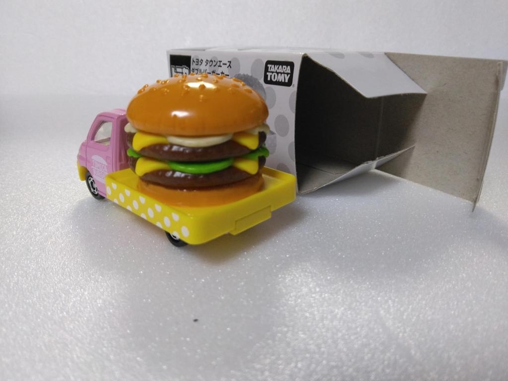Not for Sale, Tomica Toyota Town Ace Double Burger Car, Pink/Yellow, Diecast Car, Clear Case Included
