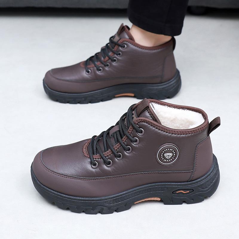 Shoes winter velvet warm comfortable snow boots non-slip wear-resistant casual fashion thick-soled dad cotton shoes