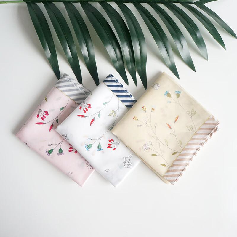 GLO-STORY Floral 45cm Printed 60s Combed Cotton Women's Handkerchief Sweat Wiping Square Towel