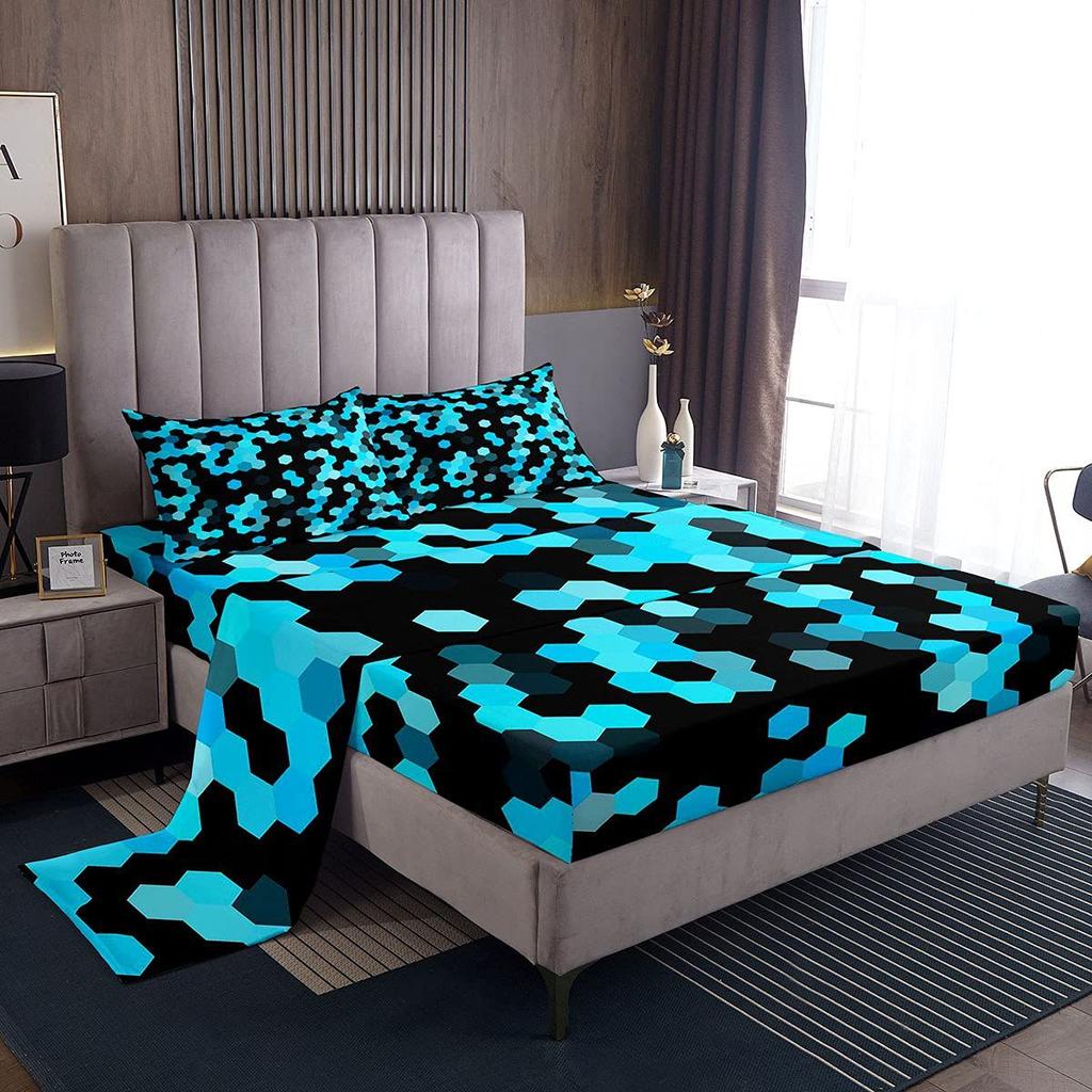 Camouflage Personalized Pattern Bed Hat Four-Piece Bedding Set Bedroom Dormitory Bedding Decoration