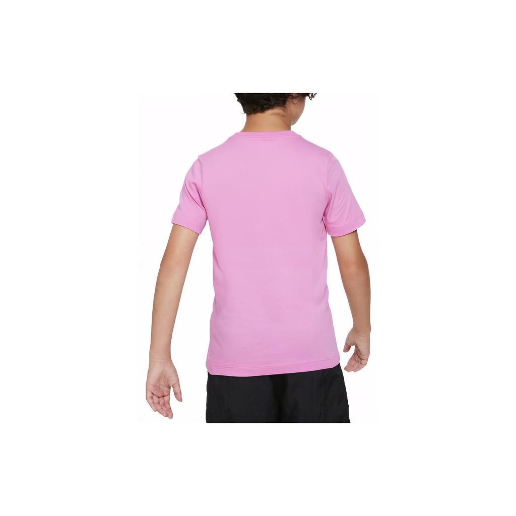 Nike Sportswear Logo Embroidered Round Neck Sports Short Sleeve T-Shirt Kids Tops Pink AR5254-620