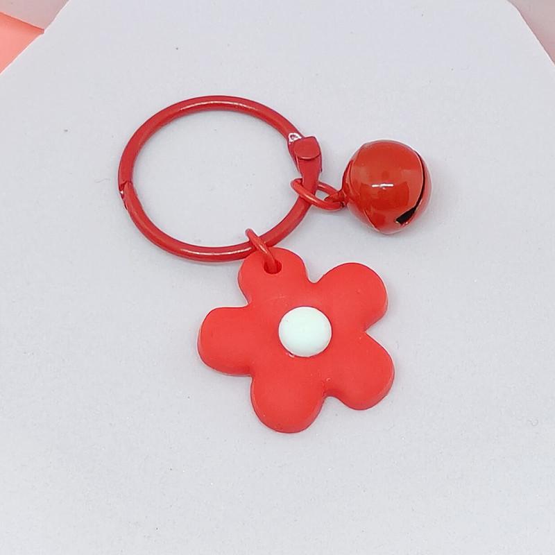 Colorful Floral Bell Keychain Ring - Chic Handbag Pendant & Small Gift for Women