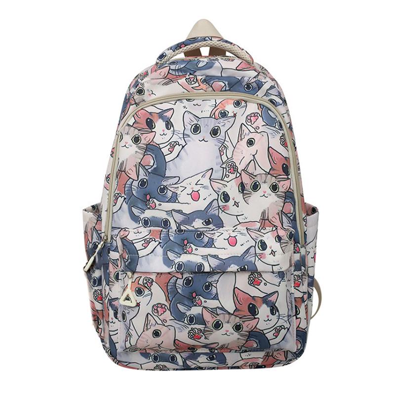 Νέο Σακίδιο Πλάτης με Εκτύπωση Γάτας Κινουμένων Σχεδίων Μεγάλης Χωρητικότητας Πολλαπλών Στρώσεων Ελαφρύ Προστασίας Ράχης Αδιάβροχο Σχολικό Σακίδιο Καθημερινό Σακίδιο Joker