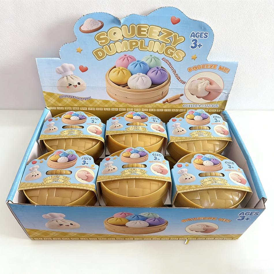 New Colorful Dumpling Squishies Stress Balls Reusable Low Rebound Decompression Toys Dough Ball Distinctive Home Decoration Presents