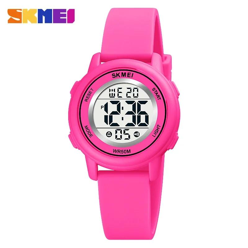 SKMEI Wodoodporny Alarm Dziecięcy Zegarek montre enfant Chłopcy Dziewczynki Sportowy Zegarek Dziecięcy Kolorowy LED Cyfrowy Zegarek Dziecięcy na Nadgarstek 1721