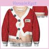 Christmas Pattern Mens Womens Ugly Sweater With Crew Neck And Stretch Fit**