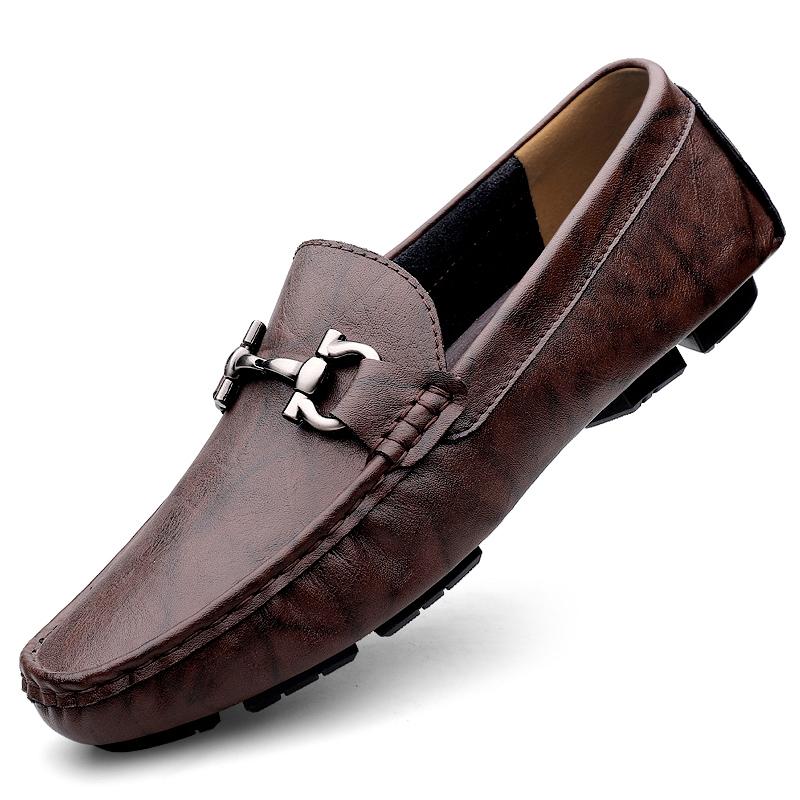 

Мода Модные Мужские Новые Лоферы на Мягкой Подошве Обувь Удобные Повседневные Слипоны Балетки Мягкая Подошва Вождение Большие 37-48 Продвинутые Туфли-Бобы 37 коричневый