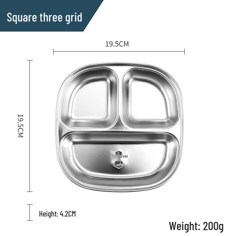 

ZISIZ Kids 3-Compartment Divided Meal Plates (Set of 3)