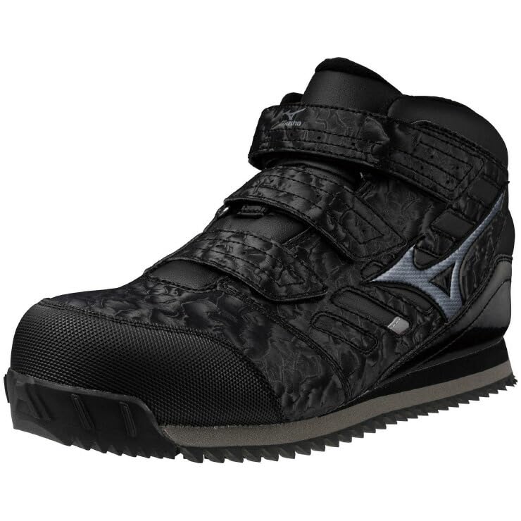 Mizuno MIZUNO Almighty WT Shoes 09 Black x Silver Size (Belt/Waterproof/Mid-Cut/Work/Men's) (F1GA1804) 25.0