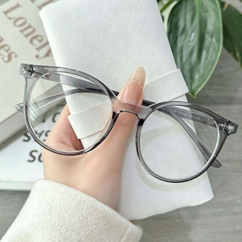Retro Simple TR Flat Glasses, Students' Early Eight Face Small Frame Glasses, Reading Can Be Matched with Degree Anti-blue Glasses
