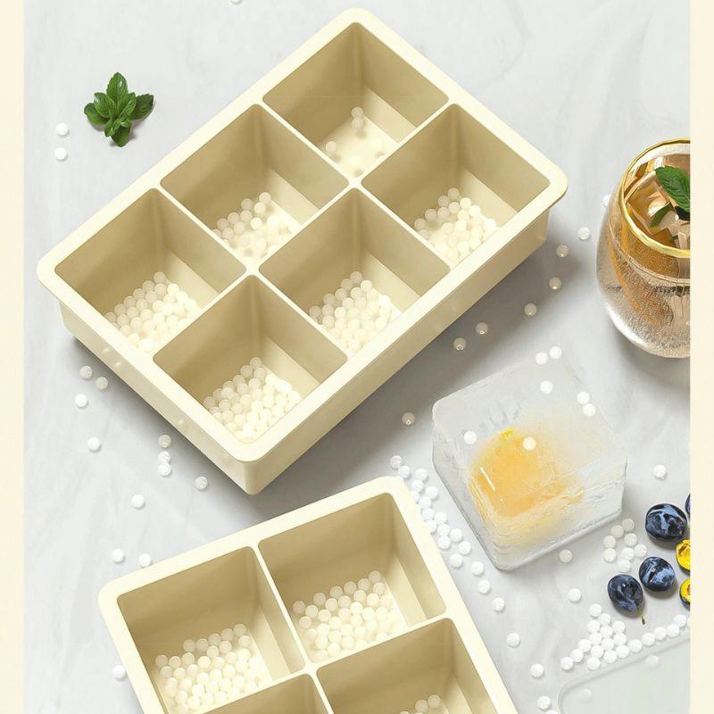 Square Silicone Ice Cube Mold with Lid - Reusable Kitchen Tool for Easy Ice Cubes Storage Dessert Making Mixer Whiskey Kitchen
