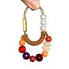 Kawaii Bead Chain Heart Keychain Colorful Fashion Bag Charm Anti-lost Car Key Holder Accessory for Women Present