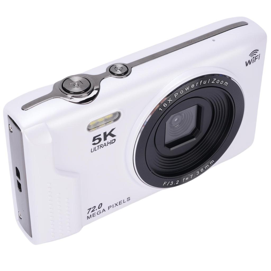5K Digital Camera 72MP 16X Zoom 2.8 Inch LCD Screen AF Auto with Flash Light WiFi Camera for Travel Photography