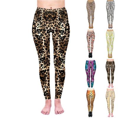 Bayan Renkli Yılan Derisi Baskılar Streç Yoga Tayt Spor Koşu Spor Salonu Spor Aktif Pantolon