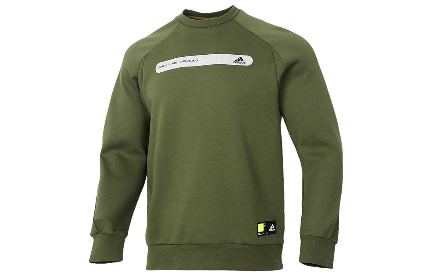 Adidas Sweatshirts Men s Green Crew Neck Moderate Regular GP0997 XXL