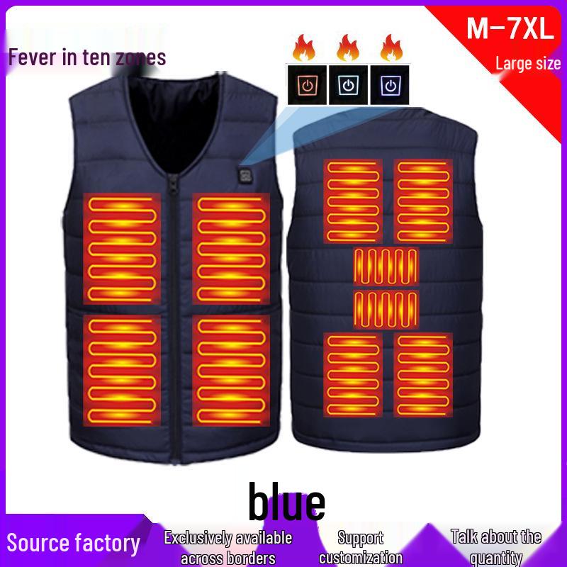 Smart Heating Vest - Thickened V-neck Jacket with Three-level Temperature Control for Men & Women, Ideal for Autumn/Winter