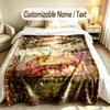 Elefanten-Thema Weiche Decke Personalisierter Benutzerdefinierter Name Textdruck Warme Decke Zuhause Sofa Schlafzimmer Dekoration