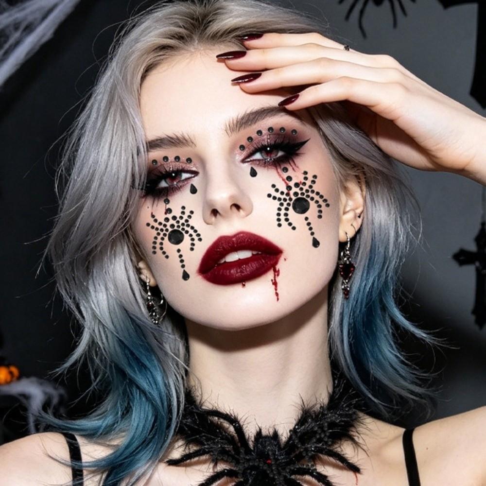 Rhinestone Face Eye Jewels Sticker 3D Face Gem Sticker Crystal Tattoo Sticker Halloween Party
