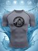 Mens White Compression Short Sleeve T-Shirt Cartoon Monkey Weightlifting Graphic Quick Dry High Elasticity Gym Workout And BJJ Athletic Top