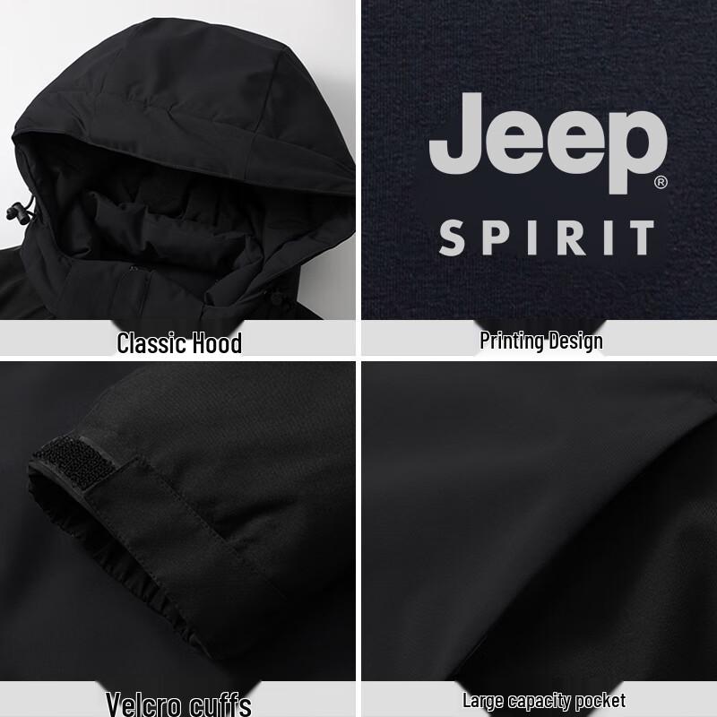JEEP SPIRIT Men's Winter Warm Hooded Cotton Jacket with Graphene Lining