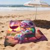 Funny Grandma Beach Towel - Wine Lover Print, Sunset Beach Theme, Soft Microfiber, Multiple Sizes