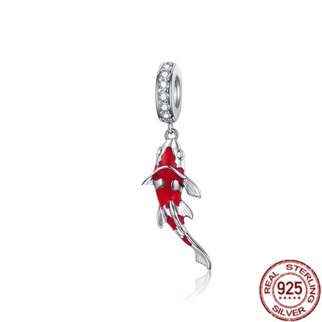 Röd nyckelpiga hummer & glöd-i-mörkret Firefly Dangle Charm 925 Sterling Silver Smycken Pärlor Passar Original Fasion Armband