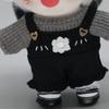 Niannyyhouse 20cm Doll Clothes: Bunny Ear Hat, Sweater, and Suspender Pants, Cotton Doll Clothes for Plush Toys (Pink)