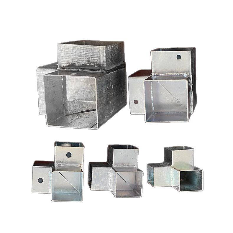 Wrought Iron Galvanized Steel Tube Corner Connectors – No-Weld Angle, Two-Way & Three-Way