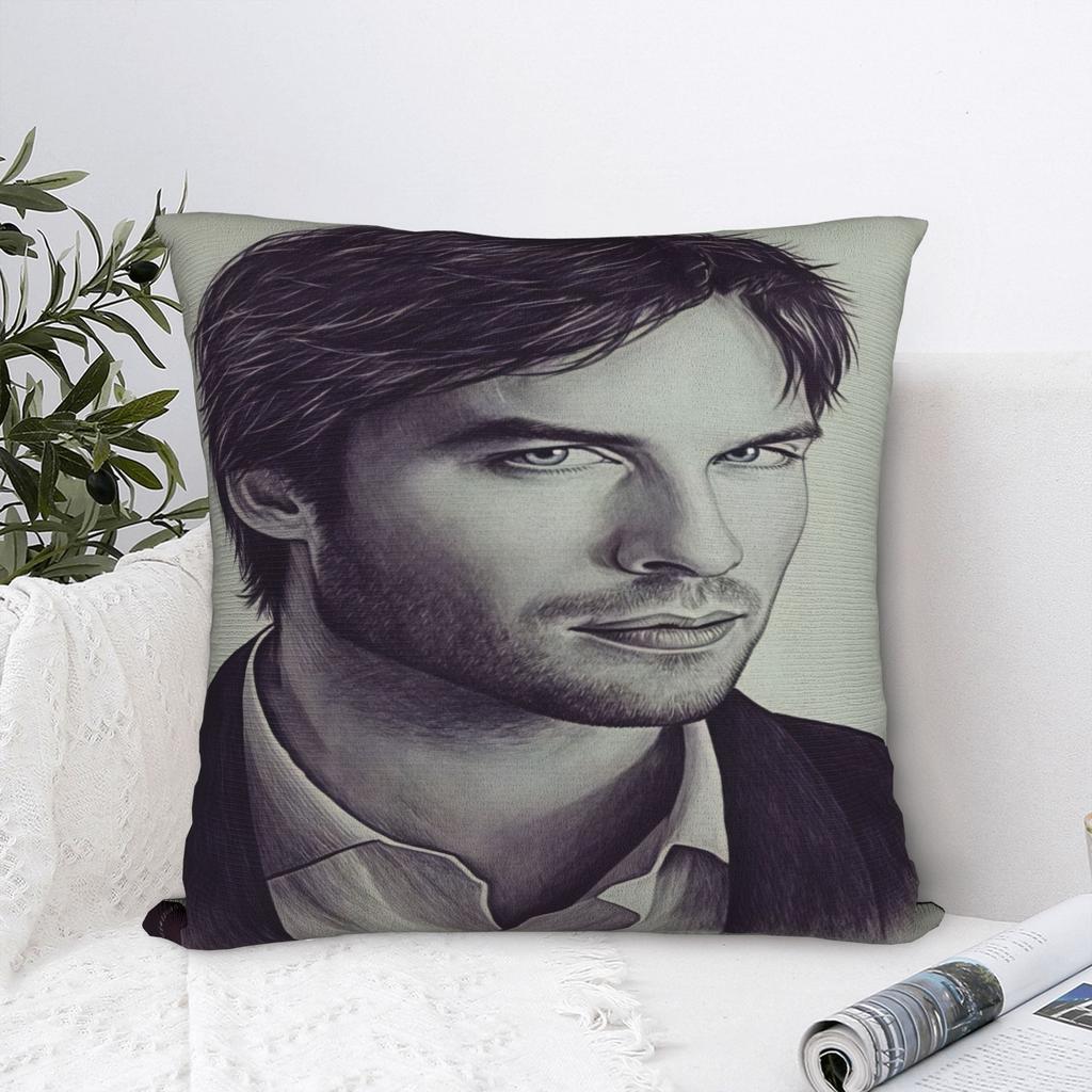 Vampire Diaries Damon Klaus Pillow Case Cute Funny Pillow Cover Soft Pillowcases For Sofa Home Decor