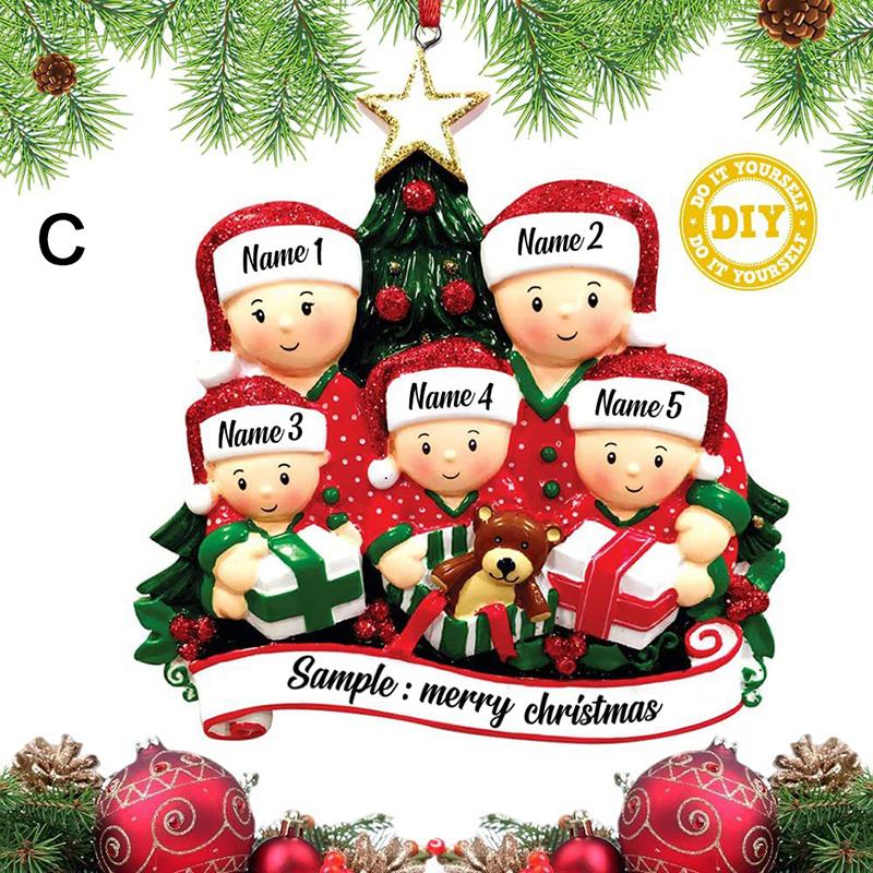 Christmas Pendant DIY Personal Family Christmas Decorations For Home 2D Acrylic Christmas Tree Hanging Ornament New Year 2026
