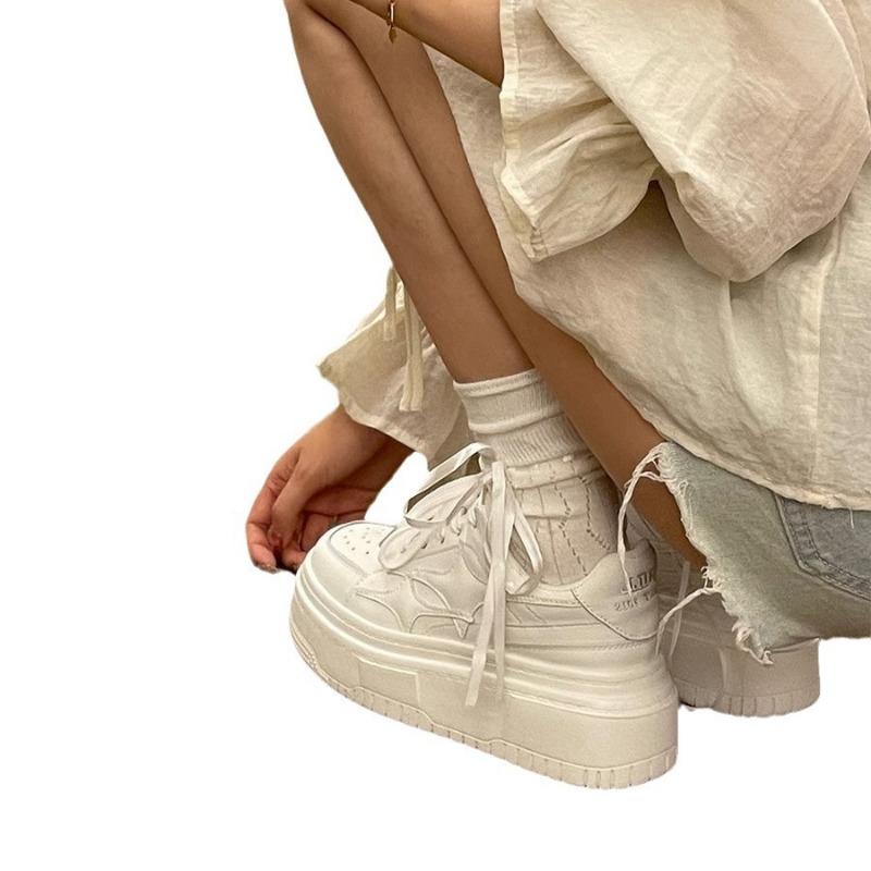 Board shoes student versatile heightening platform white shoes women's casual new spring and summer lightweight retro sports shoes