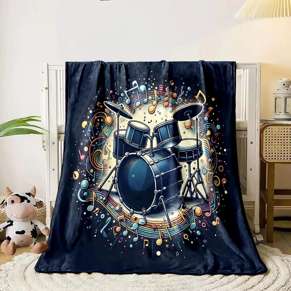 Drum Kit Melody Burst print blanket soft and cozy perfect for the living room bed sofa or a nap,gift