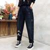Plus Size Women’s Elastic Waist Embroidered Harem Jeans