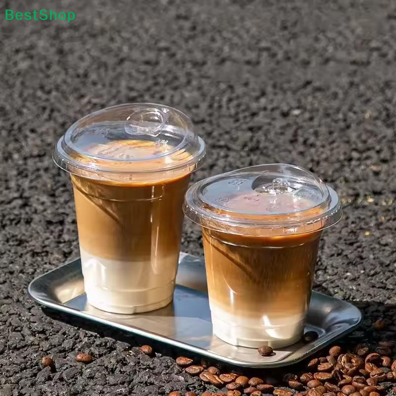 Clear Plastic Cups With Lids 10 Pack, 16 Oz Disposable Cups For Iced Coffee Bubble Tea, Durable & Leak-Proof