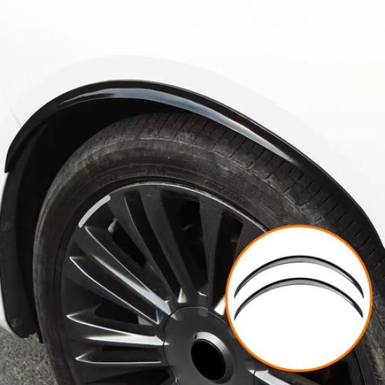 2PCS Universal Black Car Truck Wheel Fender Flares Eyebrow Arches Cover Replace