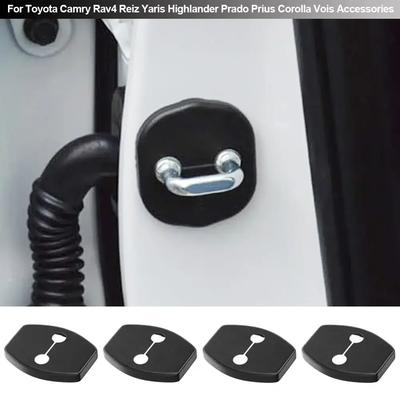 4Pcs Car Door Lock Cover Door Stopper Covers for Toyota Yaris Highlander Prado Prius Corolla Camry Rav4 Reiz Vois Accessories