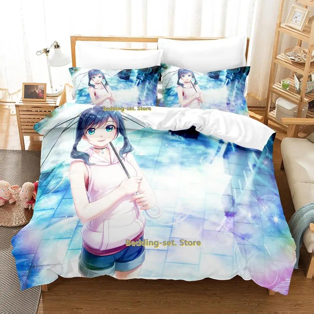 Nytt Weathering With You Sängklädesset Tecknad Anime tredelat set Vuxen Barn Sovrum Påslakan Set lakan och örngott