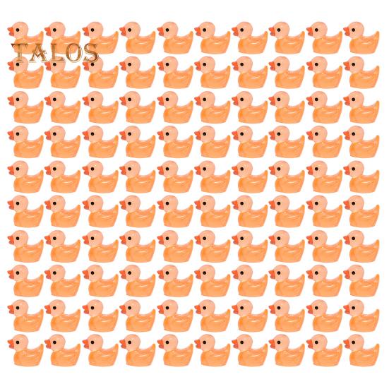 

100 шт. светящаяся в темноте декоративная утка, уникальная цветная уникальная автомобильная мини-статуэтка утки, украшение, товары для дома оранжевый