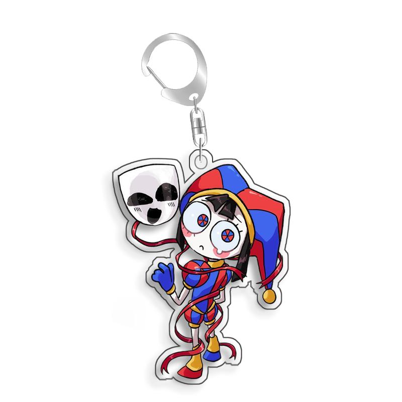 

For The Amazing Digital Circus Pomni Jax Ragatha Kinger Caine Acrylic selfmade cute Cartoon Anime Keychain Pendant Toy gift 5cm 5cm
