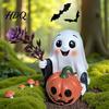 Resin Spooky Table Ornaments Halloween Ghost Decoration Holding Pumpkin Figurine with Witch Creative Holiday Gifts for Friends Hat Cute Tabletop