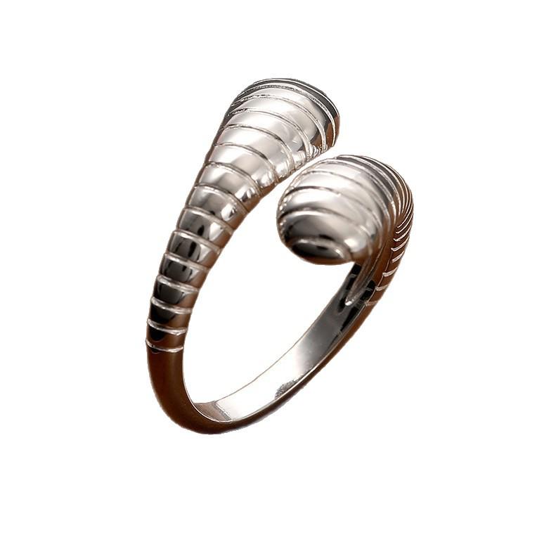 Anel Irregular Gota d'Água Ajustável em Aço Inoxidável - Estilo Frio Europeu e Americano