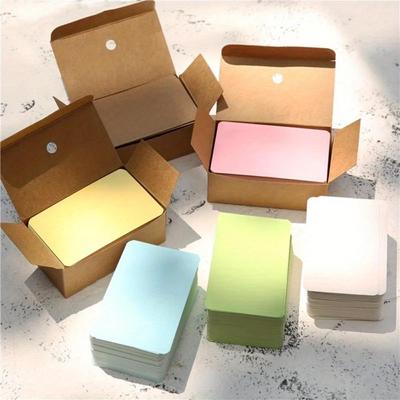 100 pezzi/scatola Retro Double-face Blank Kraft Paper Card Word Card Message Card DIY Postcard Greeting Invitation Card