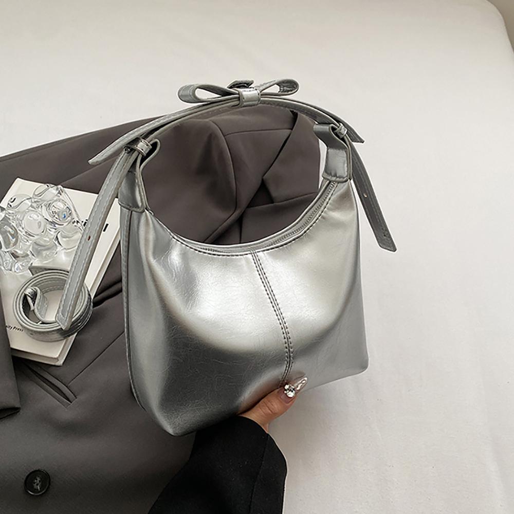 

Новая женская сумка на одно плечо подмышкой, летняя универсальная сумка через плечо большой емкости, текстурная кожа, сумки с бантом, тренд