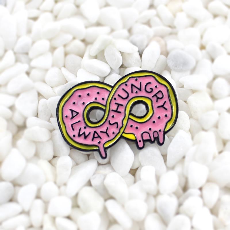 Trendy Cartoon Fish & Pink Donut Bubble Gum Brooch