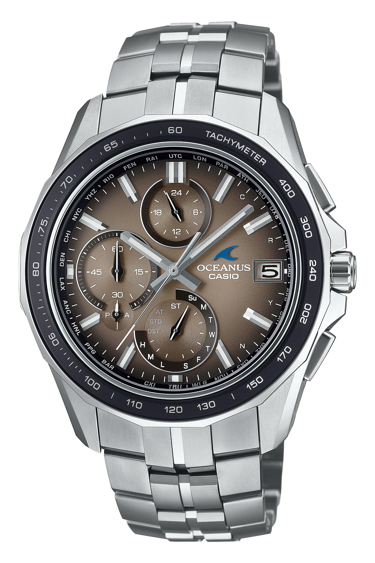 

Wristwatch Oceanus Made in Japan Manta Retro Tone Collection Limited to pieces worldwide Bluetooth equipped Radio solar Sapphire glass Silver [CASIO]