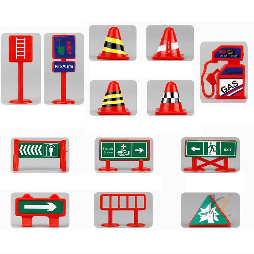 Roadmap Traffic Barrier Signs Educational Street Sign Cones Childern Traffic Sign Models  Play Game