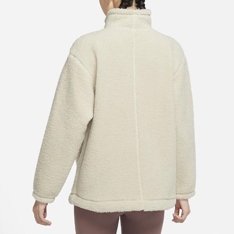 Nike Fleece Knit Pullover Half-Zip Stand Collar Jacket Women Jackets Yellow DD6475-206