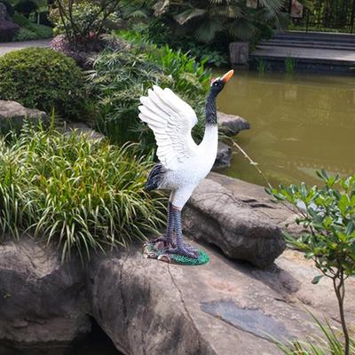 Outdoor Garden Statue Crane Sculptures Decoy for Fairy Garden Porch Outside