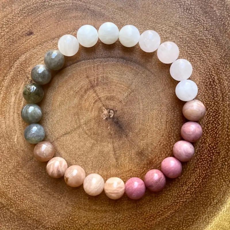 Unisex Natural Stone Self-Love Beaded Bracelet – Handmade Gift for Couples