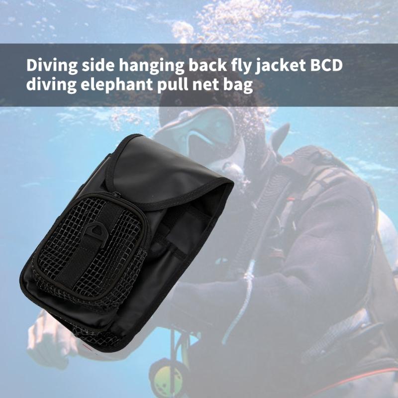 Diving Net Bag with Buckles Clip Outdoor Swimming Diving Side Mount Bag Underwater Light Weight Storage Bag